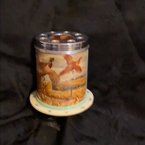 VTG English pheasant pen & pencil holder